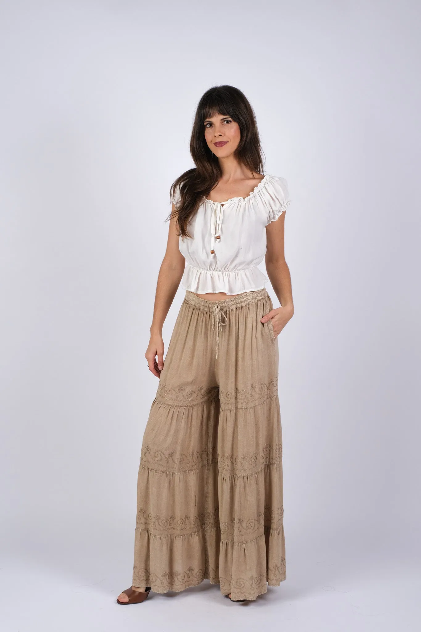 225234 Embroidered Artisan Camel Pants