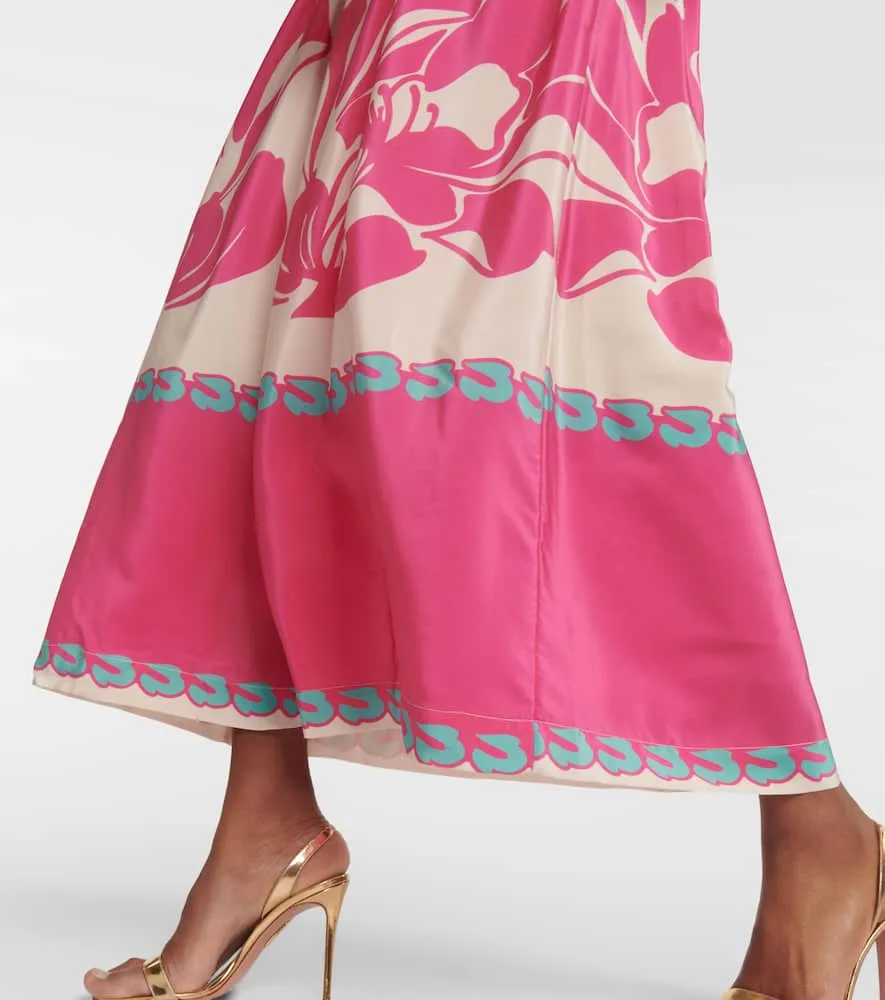 Adriana Degreas Puff-sleeve silk maxi dress