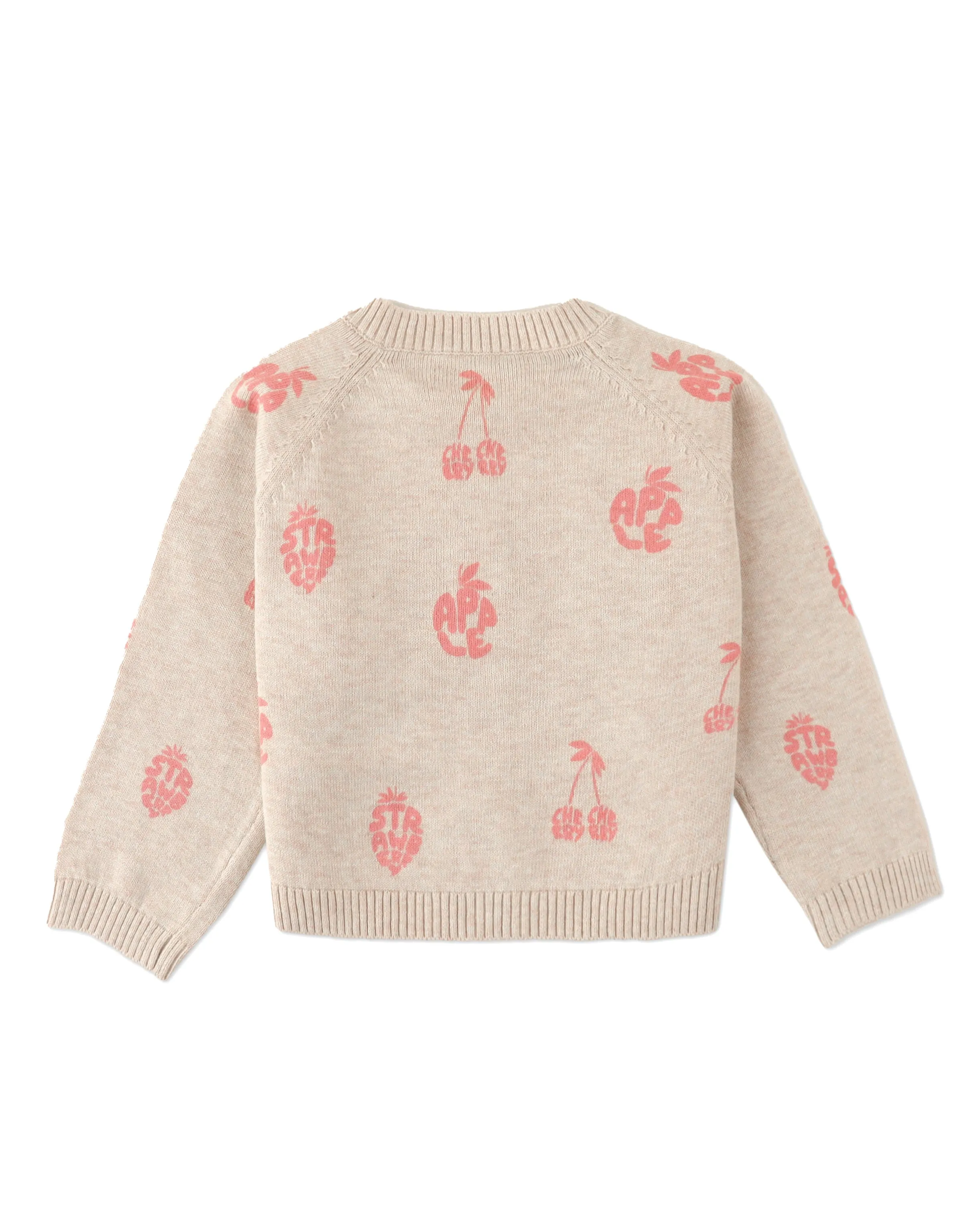 BABY GIRLS FRUIT JACQUARD RAGLAN CARDIGAN
