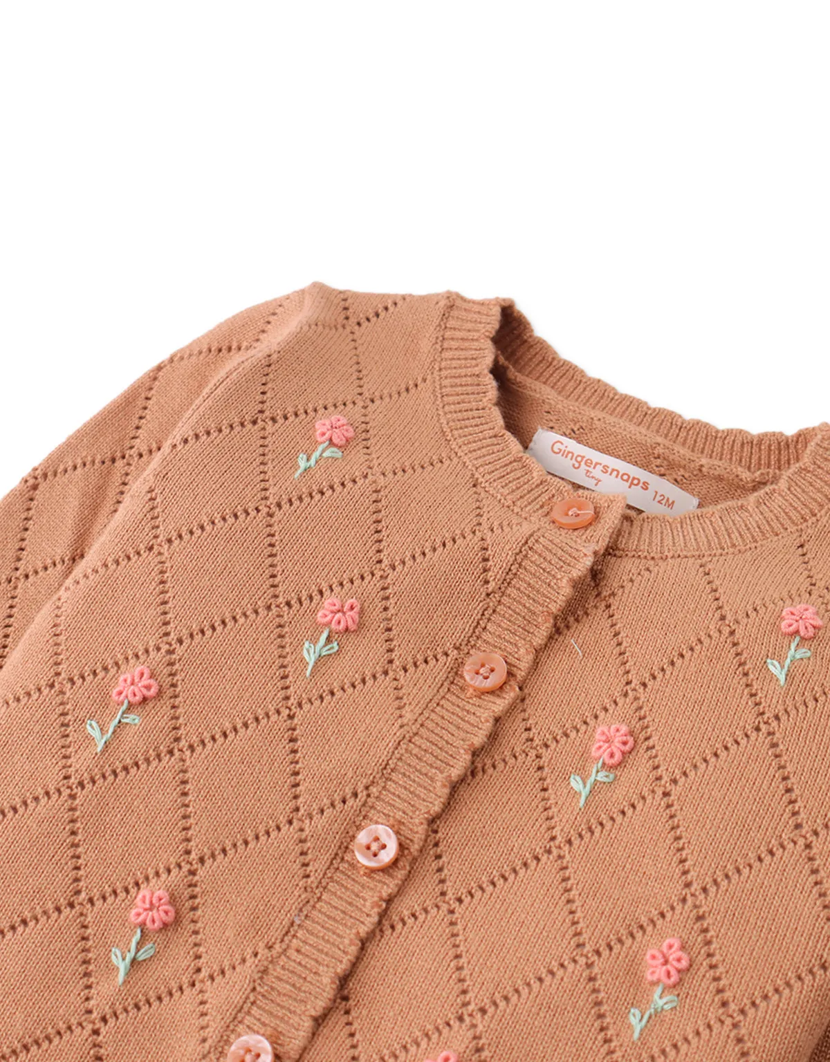 BABY GIRLS HAZEL CARDIGAN WITH FLORAL EMBROIDERY