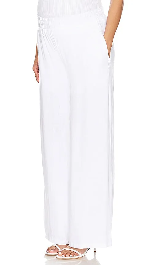 BUMPSUIT Linen Maternity Pant in White