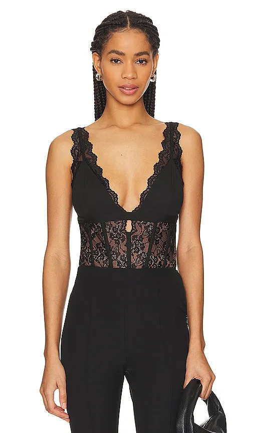 CAMI NYC Carlotta Bodysuit in Black