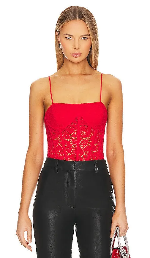 CAMI NYC Jora Bodysuit in Red
