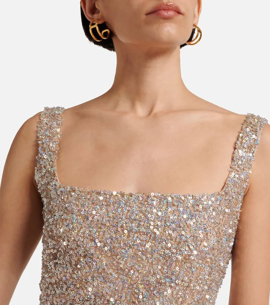 Costarellos Harper sequined gown