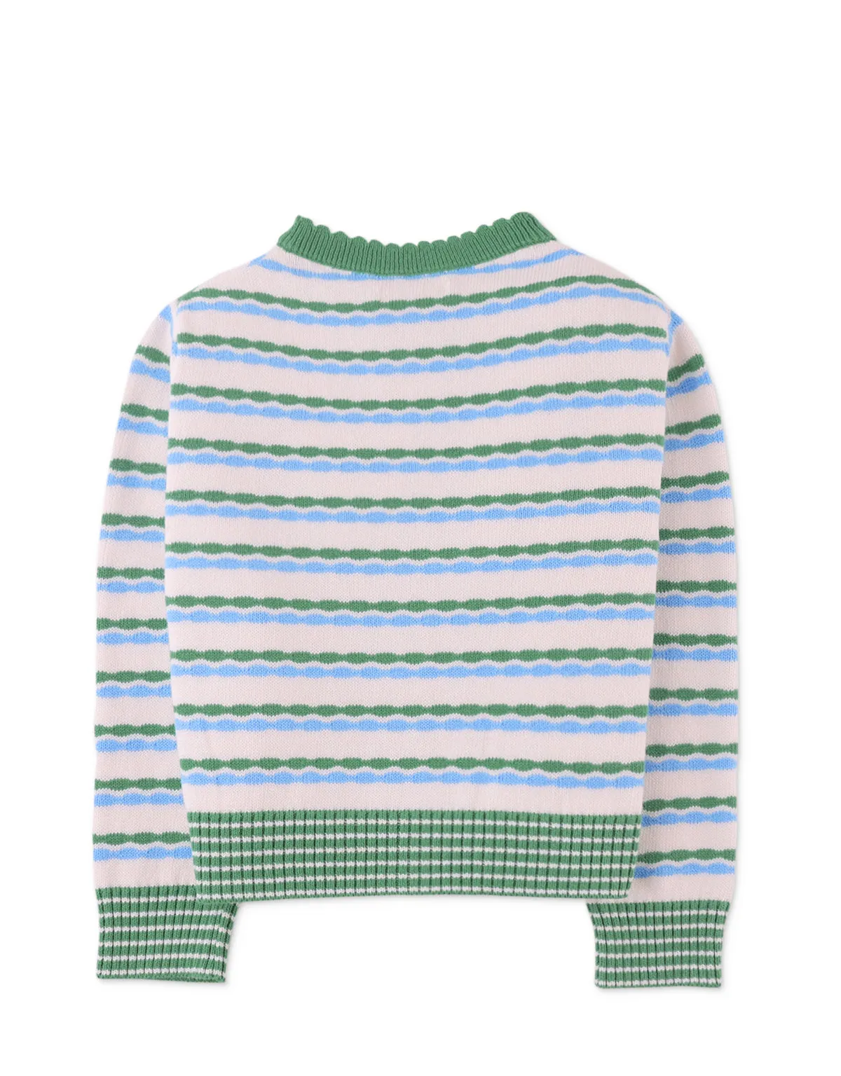 GIRLS SIERRA BUTTON-DOWN CARDIGAN WITH WAVEY STRIPES