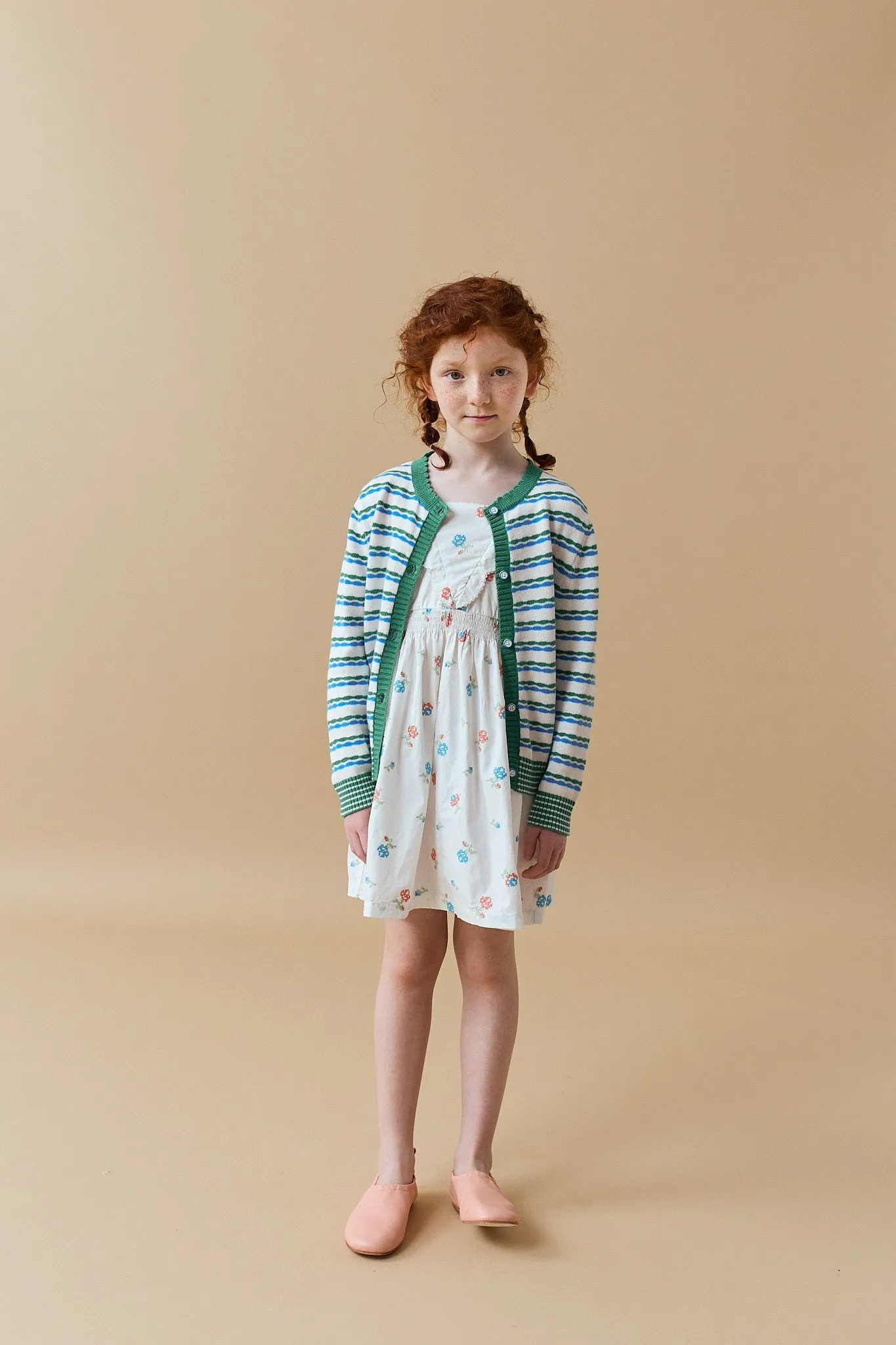GIRLS SIERRA BUTTON-DOWN CARDIGAN WITH WAVEY STRIPES