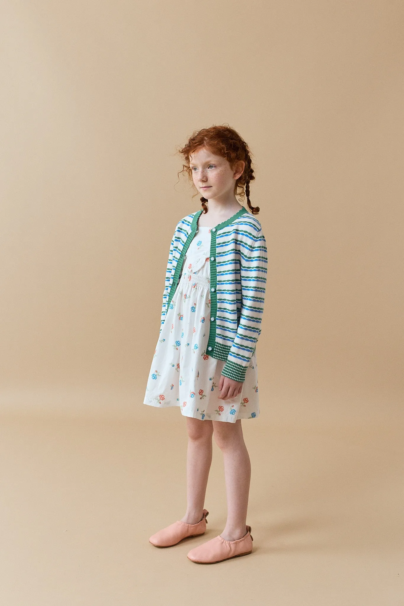 GIRLS SIERRA BUTTON-DOWN CARDIGAN WITH WAVEY STRIPES