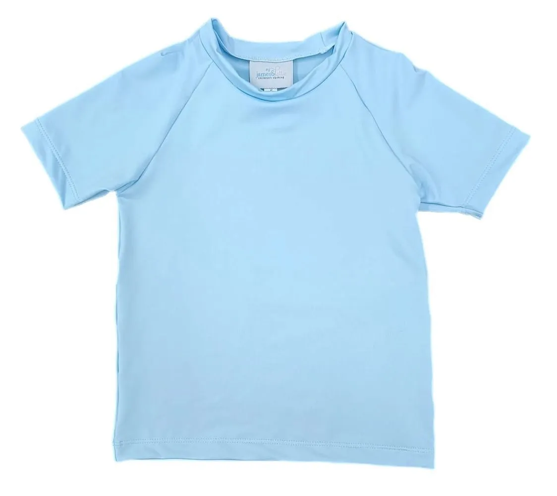 James & Lottie Boys Sammy Rash Guard Shirt - Short Sleeves - Blue