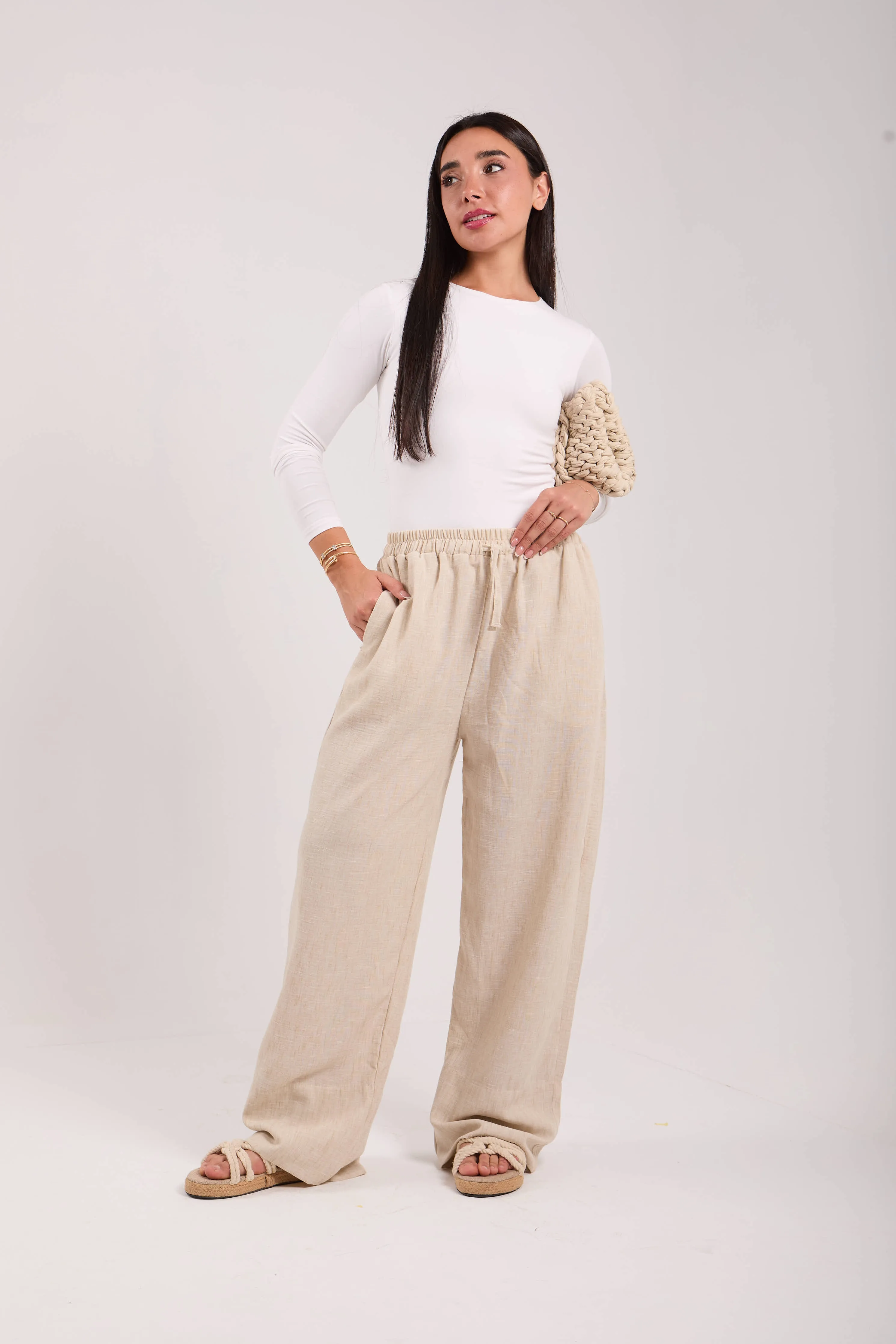 Linen Drawstring Pants