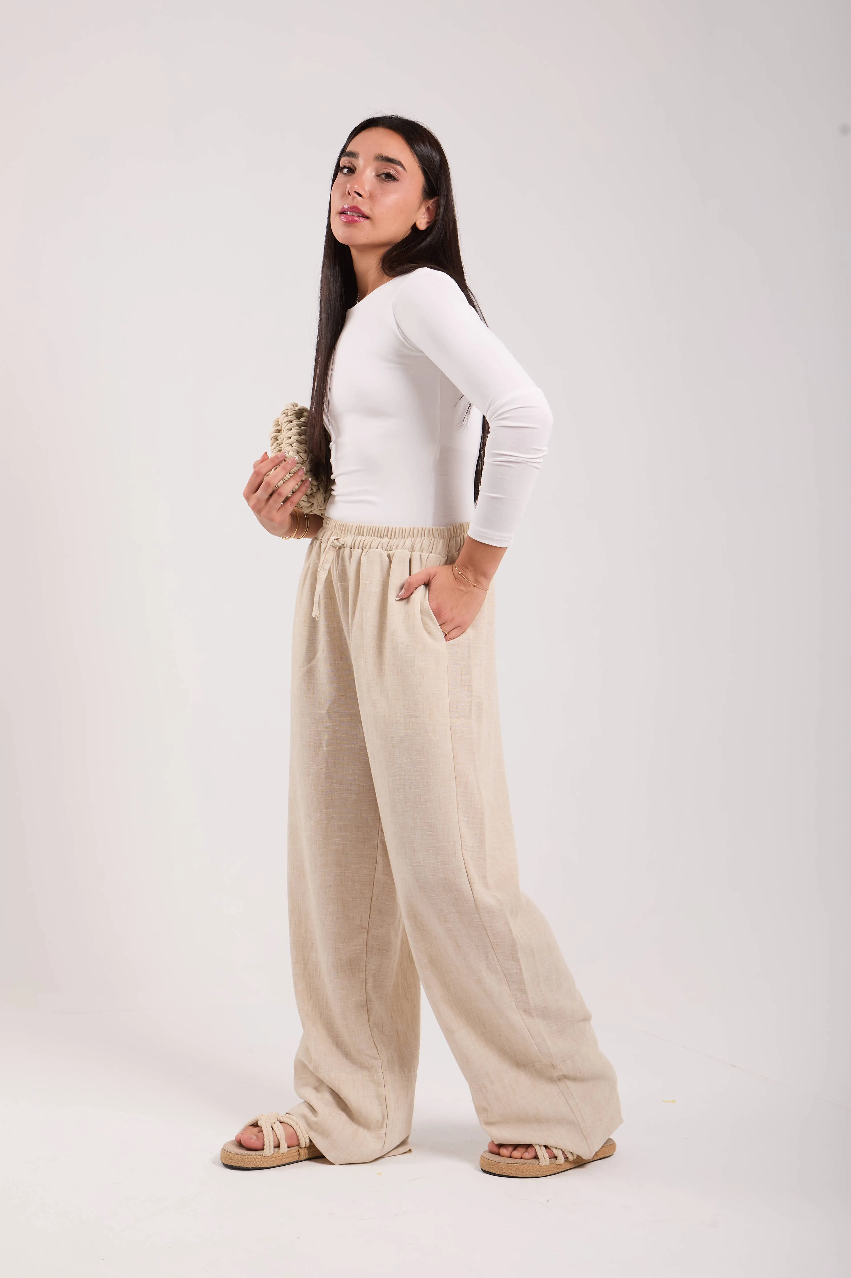 Linen Drawstring Pants