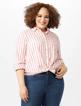 Roll Tab Lurex Stripe Shirt