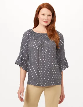 Smock Neck Texture Top