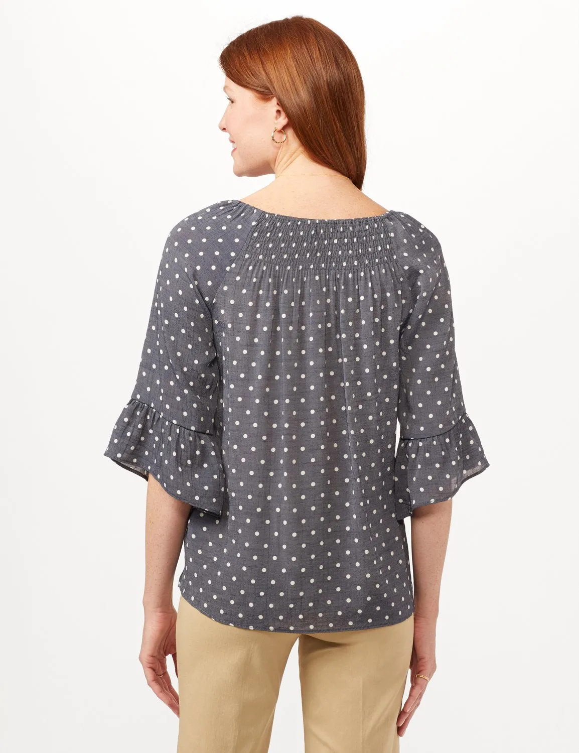 Smock Neck Texture Top