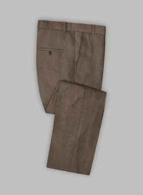 Solbiati Dark Brown Herringbone Linen Pants