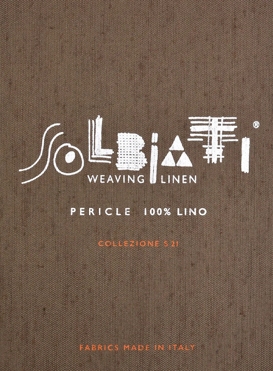 Solbiati Dark Brown Herringbone Linen Pants