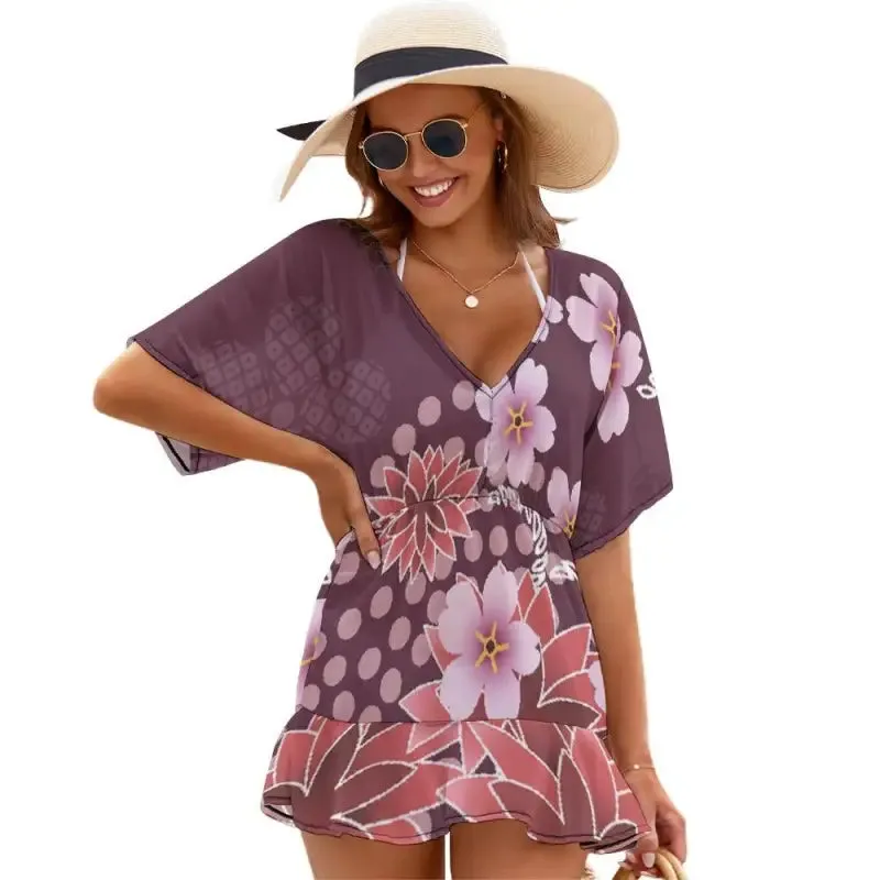 Unleash Your Inner Beach Goddess in a Purple Floral Smock Dress